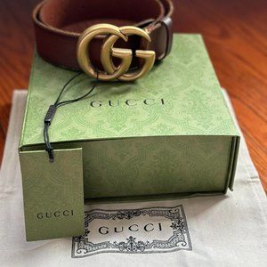 Gucci Marmont Thick Brown Belt with Tags (Small / 75)
